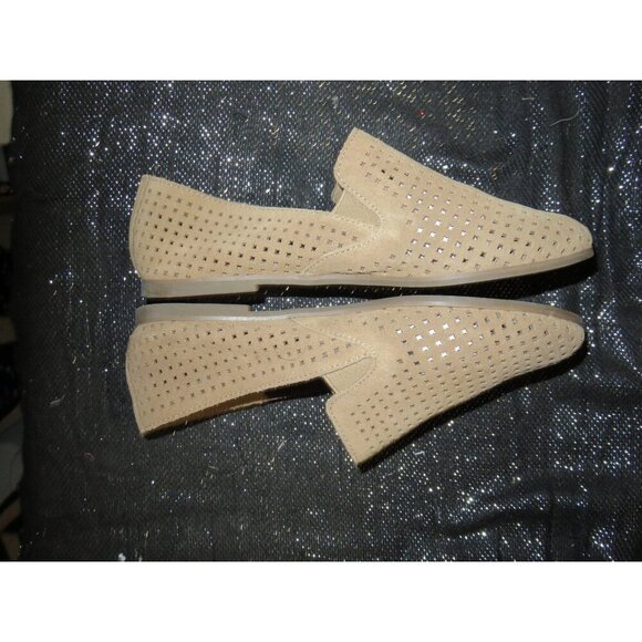 Lucky Brand 2 Pairs Enorahh Kid Suede Leather Laser Cut Ballet Flats in Tan size - Picture 4 of 13